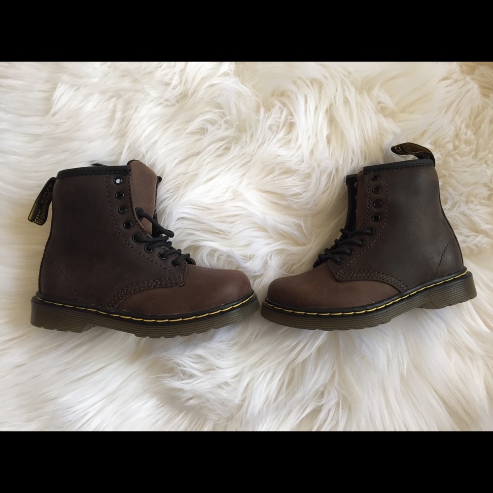 Brooklee dark brown toddler Doc Martens size US 8